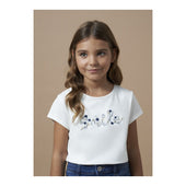Mayoral Older Girls White Short Sleeve T- Shirt